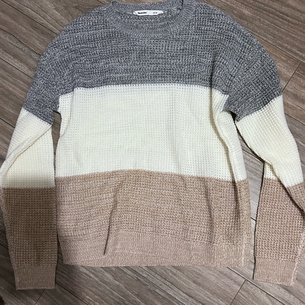 Bluenotes colour blocked knit sweater NWOT